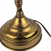 Vintage Double Brass Lyre-Form Desk Lamp