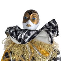 Vintage Lindell Porcelain Harlequin Doll