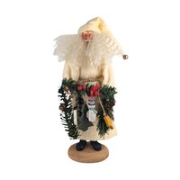 Vintage Cream-Clothed Woodland Santa Figure