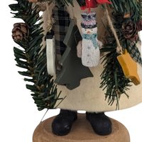 Vintage Cream-Clothed Woodland Santa Figure
