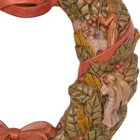 Vintage Hand-Painted Ceramic Nativity Wreath