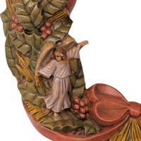 Vintage Hand-Painted Ceramic Nativity Wreath