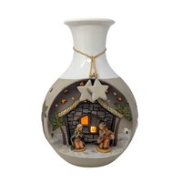 Vintage Roman Ceramic Light-Up Nativity Vase