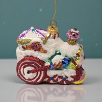 2003 Fitz and Floyd Holiday Treasures Glass Train Ornament
