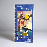 1997 Looney Tunes Taz on Office Etiquette Phone Message Book