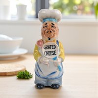 Vintage 7" Luigi Chef Ceramic Grated Cheese Shaker