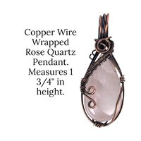Handmade Copper Wire Wrapped Rose Quartz Pendant
