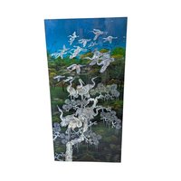 Vintage Mother of Pearl Crane Wall Panel