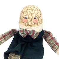 Vintage Wooden Crackle Egg Figure