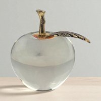 Vintage Clear Glass Apple Paperweight