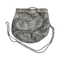 Vintage La Regale Silver Beaded Evening Purse