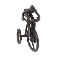 Vintage Brutalist Metal Man on Tricycle Figure