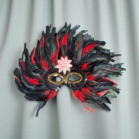 Vintage Feathered Mardi Gras Mask
