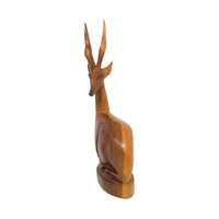 Vintage Hand-Carved Wooden Gazelle Figurine
