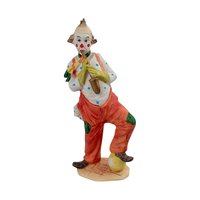 Pair of Vintage Mid-Century Style Resin Musical Clown Figurines
