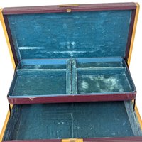 Vintage Maroon and Gold Jewelry Box