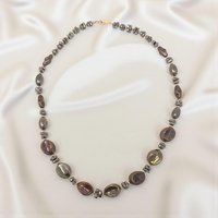Vintage Earth-Toned Beaded Statement Necklace