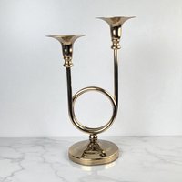 Vintage Brass Double Taper Candle Holder