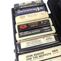 1976 Service Plastic 8-Track Storage Case & 12-Tape Bundle