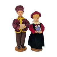 Vintage Christmas Caroler Figurine Pair