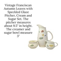 Vintage Franciscan Autumn Leaves Pitcher Cream and Sugar Set