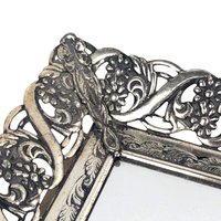 Vintage 15" Ornate Silver Tone Filigree Mirror Tray