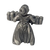 Vintage Pewter Beer Maiden Figurine