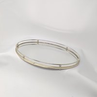 Vintage Gold Rimmed Mirrored Dresser Tray