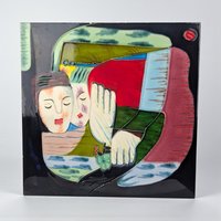 Vintage Yang Yang Hand Painted Ceramic Art Tile