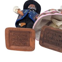 Vintage Santons Yolande France Clay Figure Pair