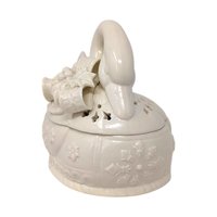 Vintage Ceramic Christmas Swan Bowl