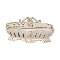 Vintage Ivory and Gold Reticulated Trinket Dish