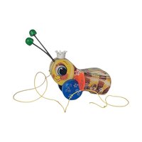 Vintage Queen Buzzy Bee Pull Toy Pair