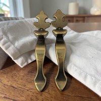 Vintage Brass Fleur-de-lis Cabinet Pulls