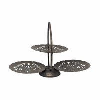 Vintage 3-Tier Filigree Metal Server