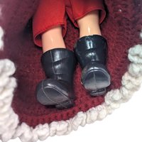 1980s Crochet Dressed Plastic Santa and Mrs. Claus Dolls