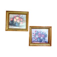 Vintage Still Life Flower Art Treasure Framed Pair