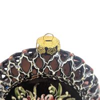 Vintage Hand Painted Clay Floral Ornament