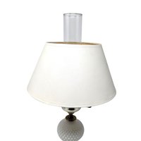 Vintage Milk Glass Floral Hurricane Lamp