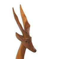 Vintage Hand-Carved Wooden Gazelle Figurine