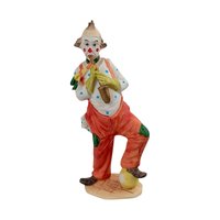 Pair of Vintage Mid-Century Style Resin Musical Clown Figurines