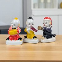 Vintage Ceramic Musical Clown Trio Figurines