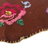 Vintage Handmade Floral Embroidered Waist Cincher