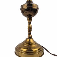 Vintage Double Brass Lyre-Form Desk Lamp