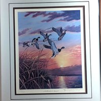 Signed Rhynard Klingbeil 'Mallards at Sunset' Print