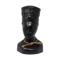 Vintage Handcrafted Wooden Queen Nefertiti Bust