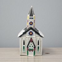 Vintage Claire Burke Ceramic Church Tealight Holder Handpainted