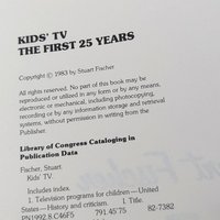 1983 'Kids' TV' by Stuart Fischer Softcover Book