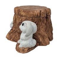 1979 Holland Mold Hand Painted Rabbit Tree Stump Dish