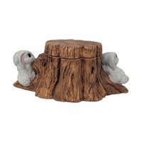 1979 Holland Mold Hand Painted Rabbit Tree Stump Dish